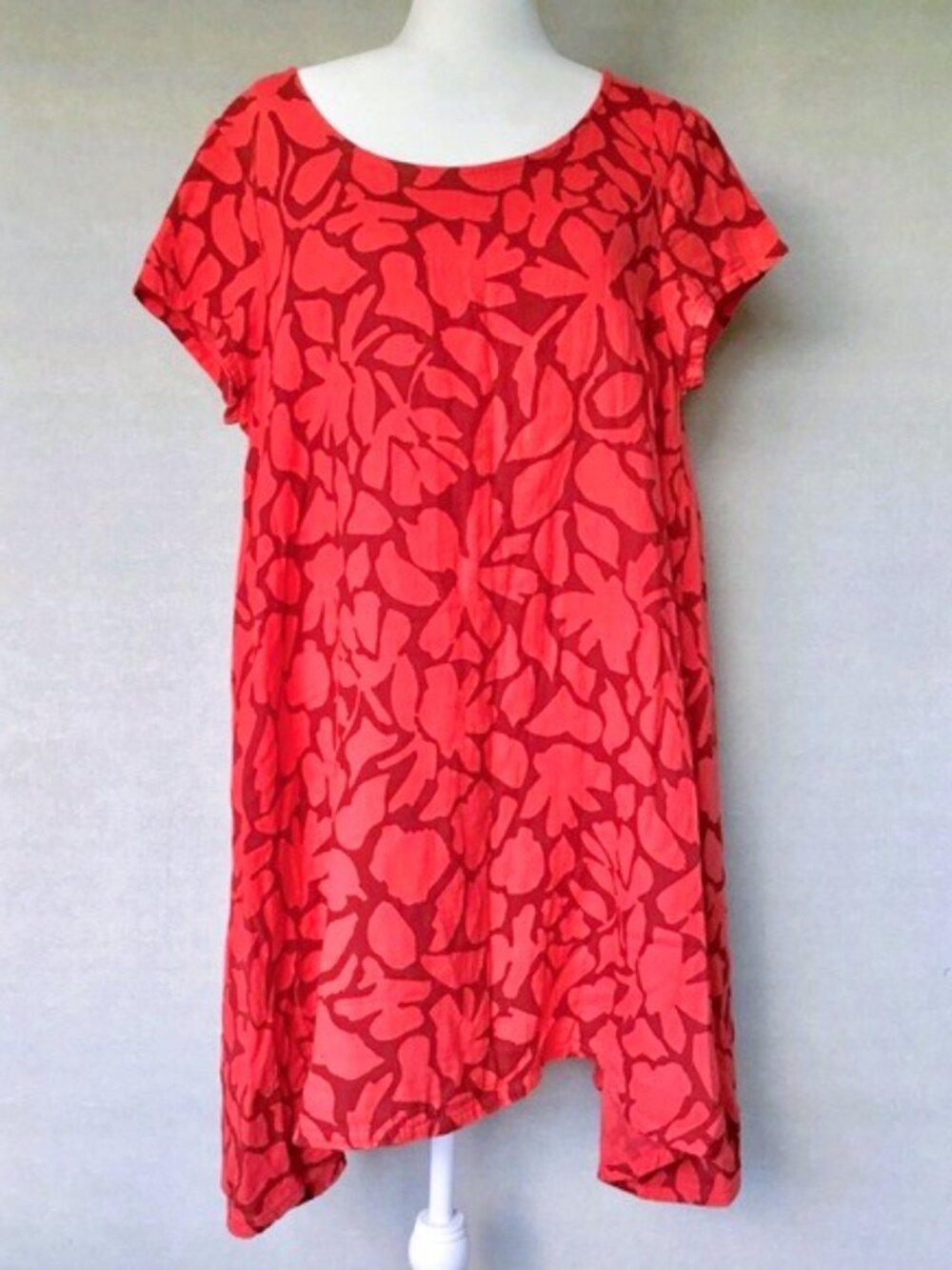 Bryn Walker Cotton Gauze Floral A-Line Short Sleeve Oversized Dress Size Small